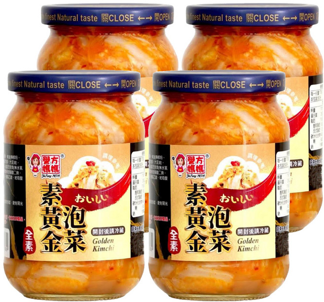 譽方媽媽 素黃金泡菜 經典香醇滋味 清甜爽脆 超級涮嘴的下酒菜, 350g, 4罐