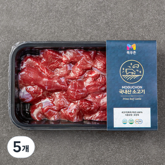 목우촌 국내산 소고기 세절 국거리용 (냉장), 300g, 5개