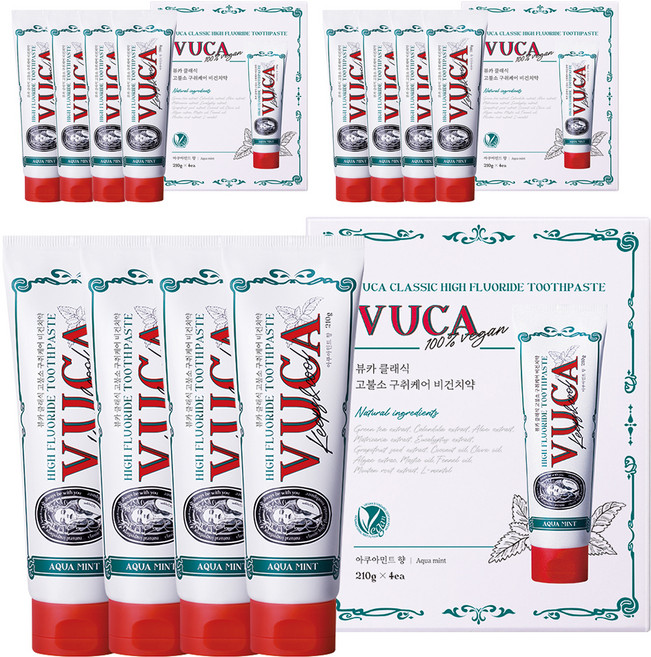 뷰카 클래식 고불소 구취케어 치약, 210g, 12개