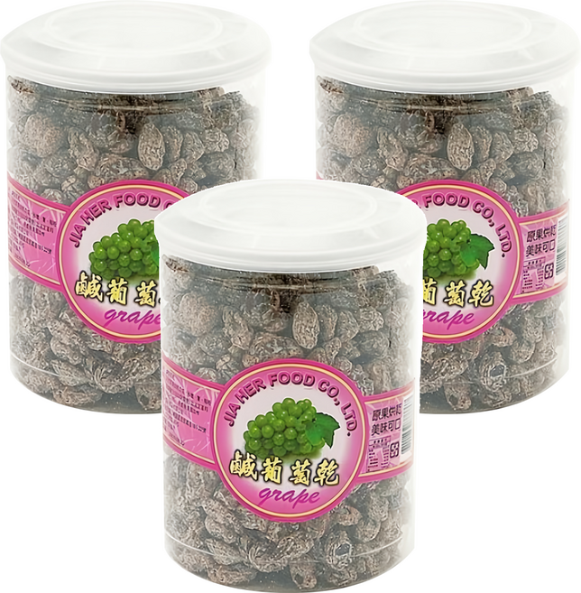 嘉禾食品 鹹葡萄乾, 370g, 3罐