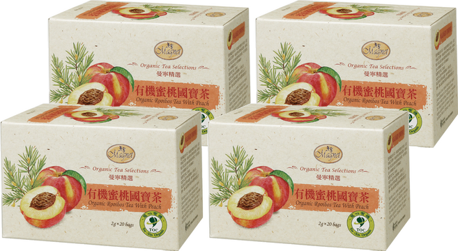 Magnet 曼寧 有機蜜桃國寶茶, 2g, 20包, 4盒