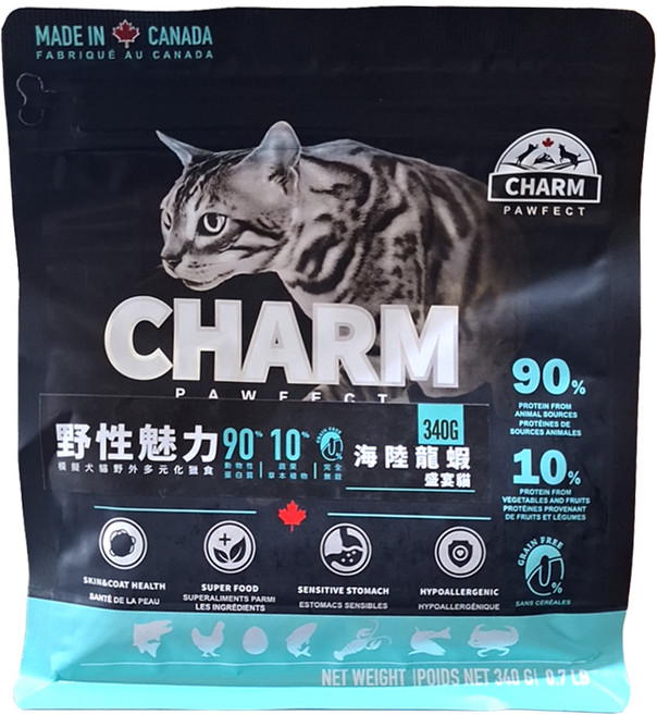 CHARM 野性魅力 海陸龍蝦盛宴貓飼料, 340g, 1袋, 龍蝦