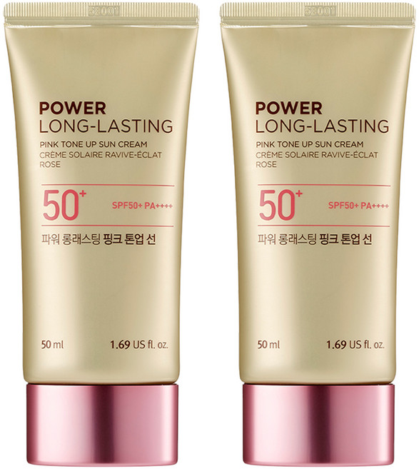 더페이스샵 파워 롱래스팅 핑크 톤업 선로션 SPF50+ PA++++, 50ml, 2개
