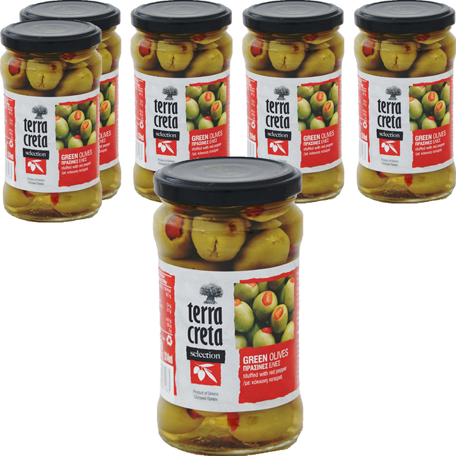 테라크레타 피망 그린 올리브 (씨 제거), 290g, 6개