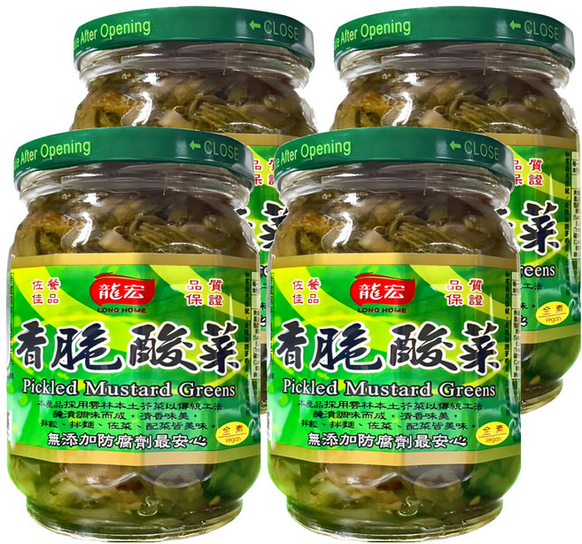 龍宏 香脆酸菜, 370g, 4罐