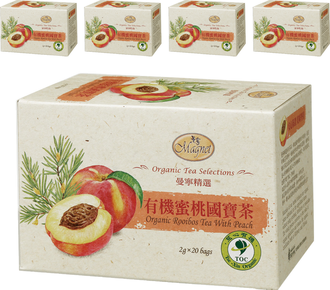 Magnet 曼寧 有機蜜桃國寶茶, 2g, 20包, 5盒