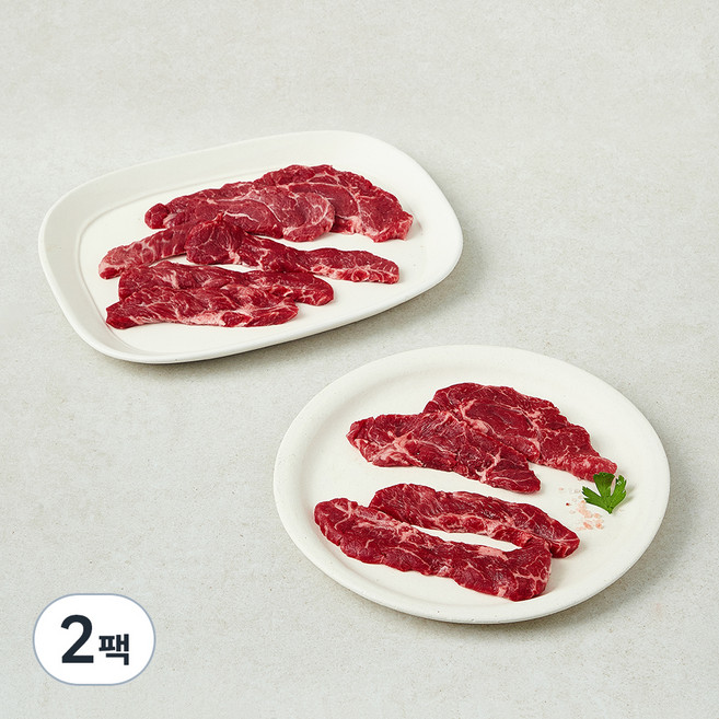 호주산 부채살 플랫아이언 힘줄손질 (냉장), 600g, 2팩