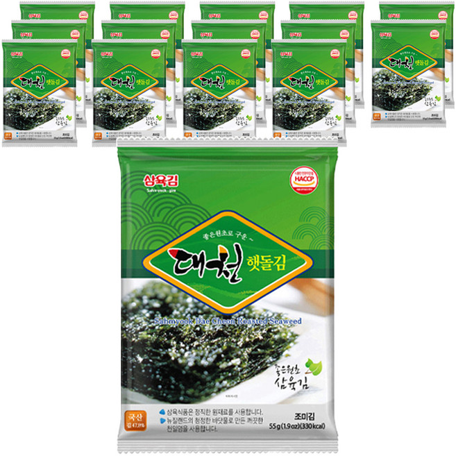 삼육김 대천 햇돌김 전장김, 55g, 15개