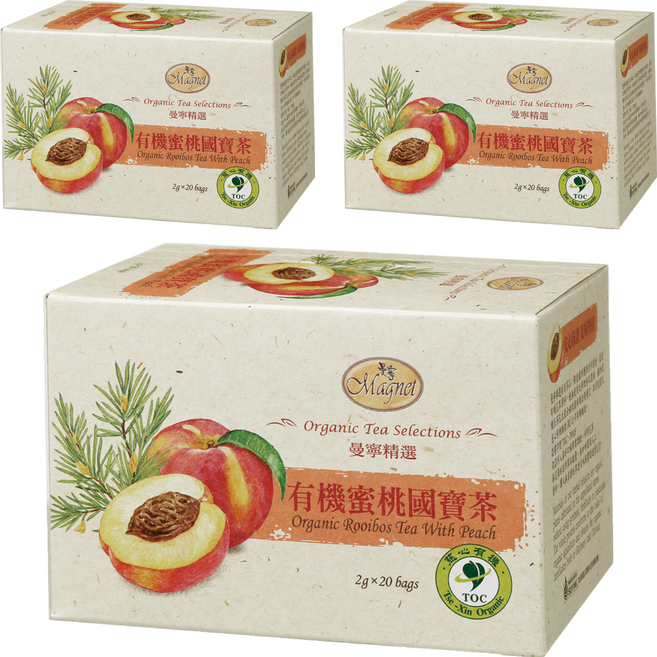 Magnet 曼寧 有機蜜桃國寶茶, 2g, 20包, 3盒
