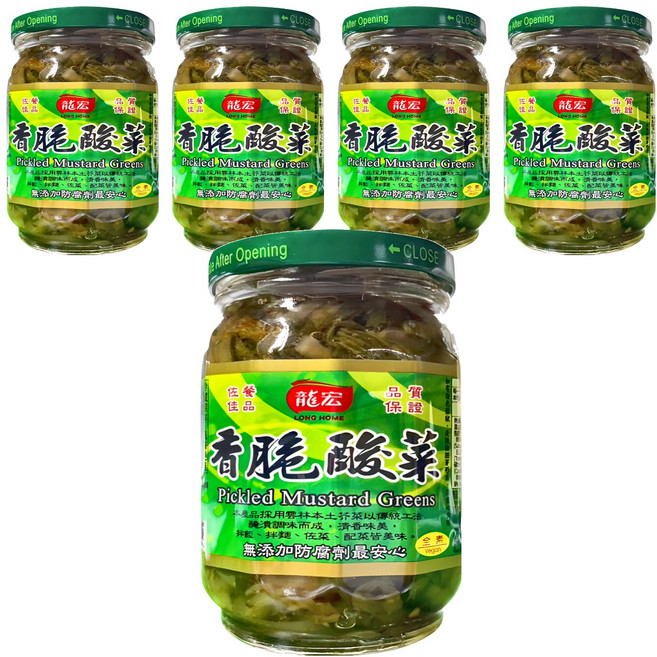 龍宏 香脆酸菜, 370g, 5罐