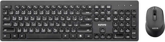 Kinyo 2.4GHz無線鍵鼠組, GKBM-886, 黑色, 一般型