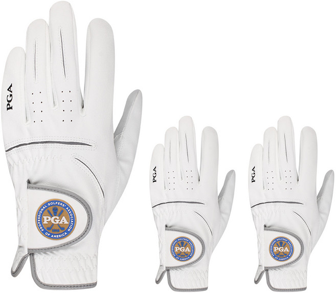 PGA투어 남성용 2101F 골프장갑 왼손용, 화이트, 3개