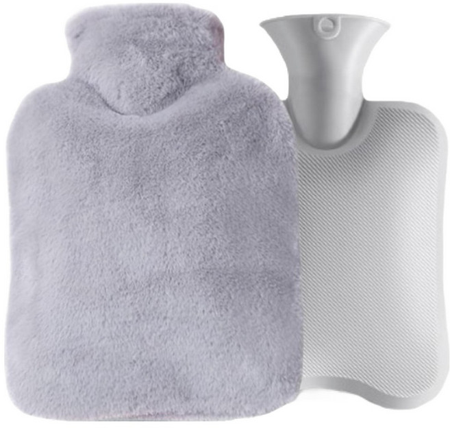 다온셀렉트 오래가는 보온 보냉 물주머니 그레이 2L + 찜질 커버 세트, 1세트