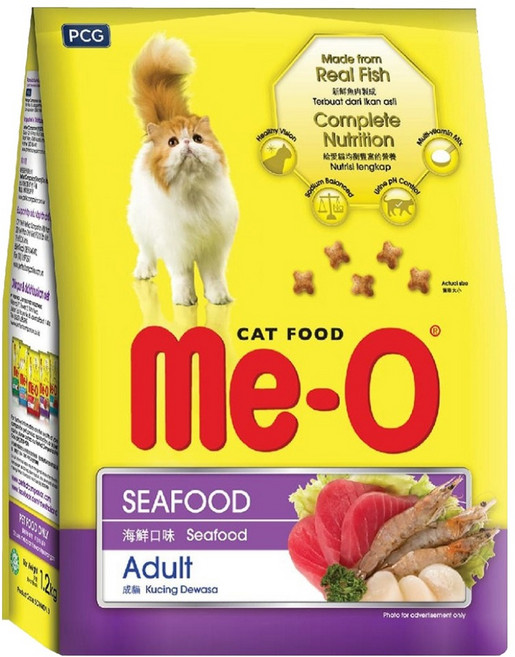 Me-O 咪歐 成貓 乾貓糧, 海鮮口味, 1.2kg, 1袋