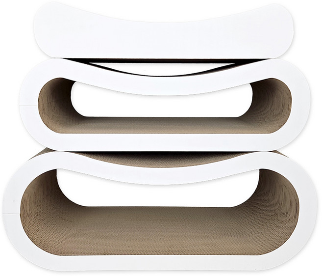 펫츠몬 고양이 3단 캣라운지 스크래쳐 세트, 화이트, 1세트