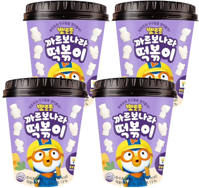 뽀로로 까르보나라 떡볶이, 115g, 4개