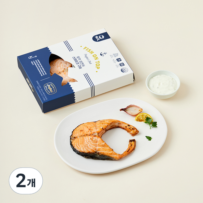 화덕 생연어 스테이크 구이 (냉장), 190g, 2개