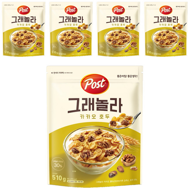 Post 格蘭諾拉可可核桃麥片, 510g, 5包