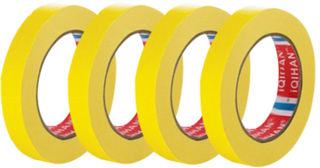 iQIHAN 다다 칼라 마스킹테이프 노랑 15 mm x 20 m, 4개