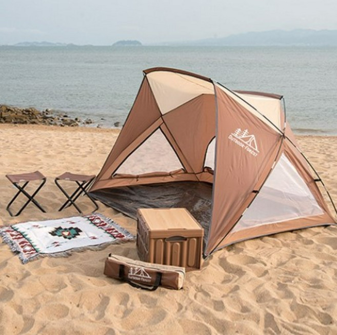 아웃도어포레스트 그랩앤고 7종 캠핑 피크닉 세트 박스, 브라운, 1단, 1세트