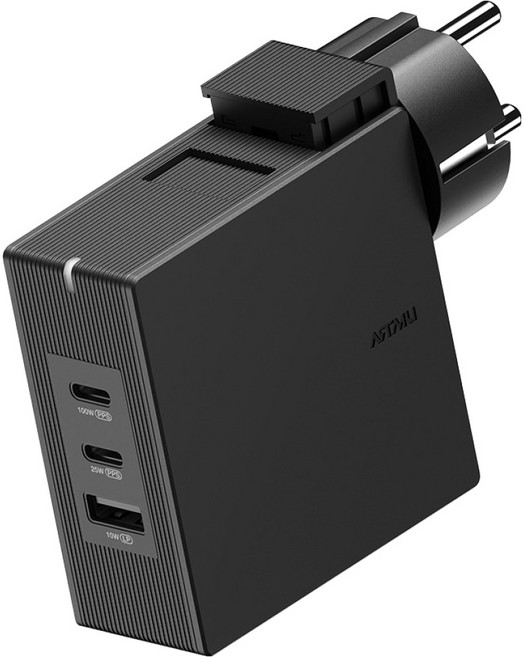 아트뮤 USB PD 100W 여행용 접지 멀티 초고속 충전기 GT110, 1개, 블랙