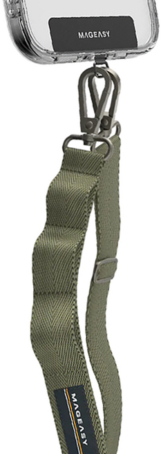 MAGEASY 二合一掛繩 + 掛繩片組 - 20mm寬 可調節長度, 無畏綠, 1組