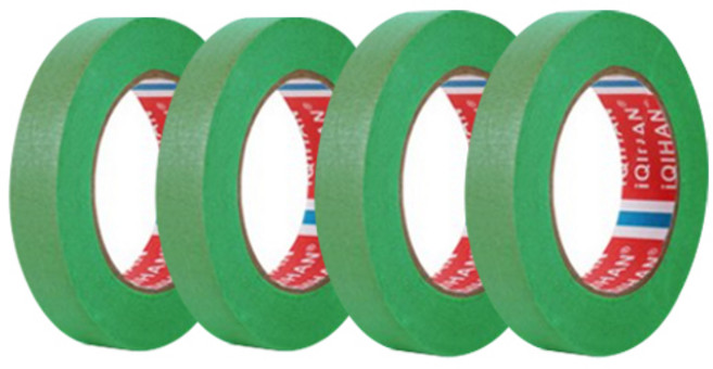 iQIHAN 다다 칼라 마스킹테이프 초록 20 mm x 20 m, 4개