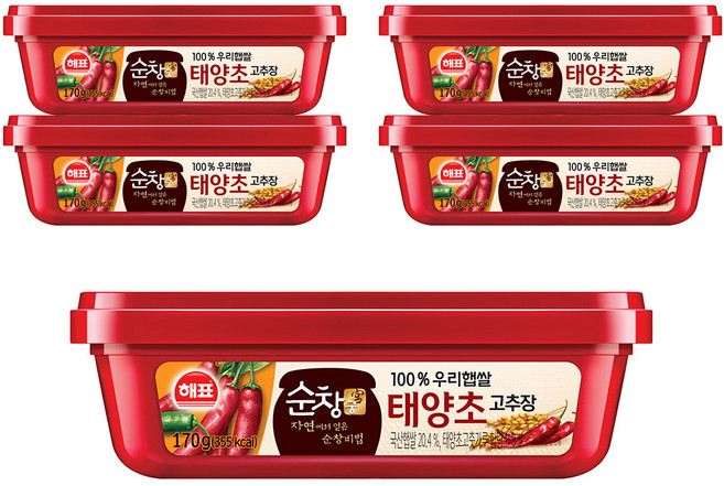 SAJO Haepyo 韓式辣椒醬, 170g, 5個