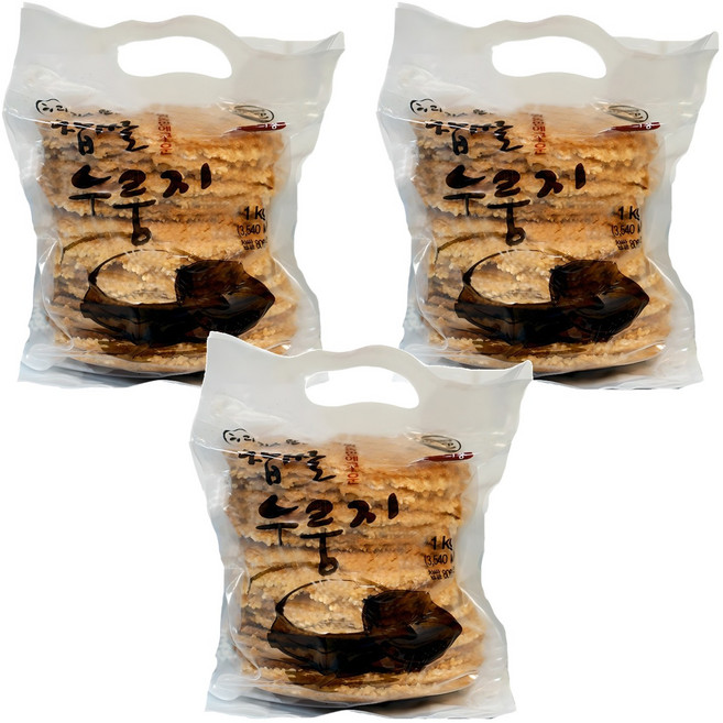 라이스웰 찹쌀누룽지, 1kg, 3개