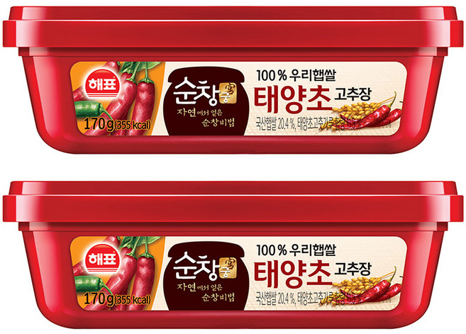 순창궁 100% 우리햅쌀 태양초 고추장, 170g, 2개
