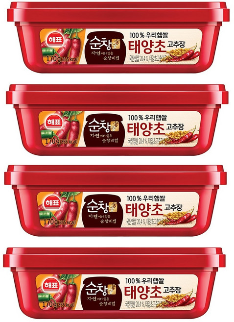 순창궁 우리햅쌀 고추장, 170g, 4개