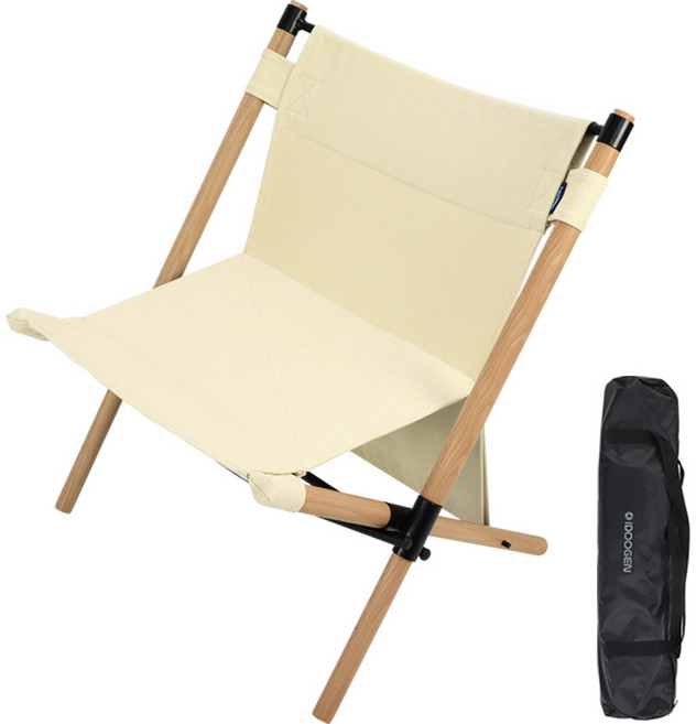 아이두젠 원목 우드 캔버스 커밋 체어, 아이보리, 1개