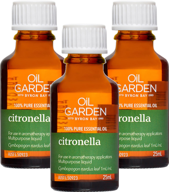 OiL GARDEN 澳悠園 澳洲單方純精油 防蚊蟲 香茅, 25ml, 3瓶
