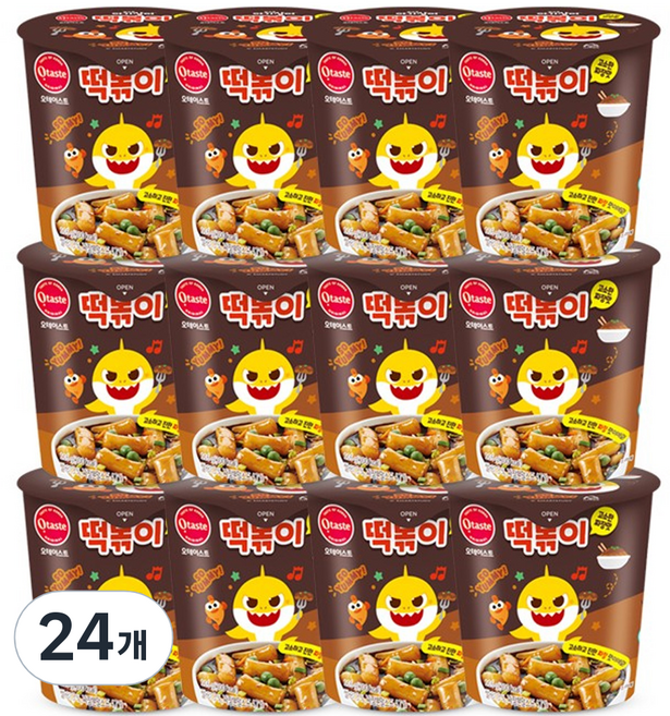 오테이스트 핑크퐁 아기상어 고소한 짜장맛 떡볶이, 116g, 24개
