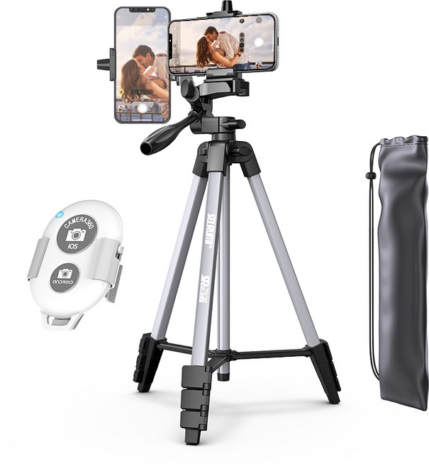 셀루미 136cm 고강성 퍼포먼스 삼각대 + 홀더 + 리모컨 세트, SEL-TRD150A, 삼각대 그레이, 리모컨 화이트, 1개