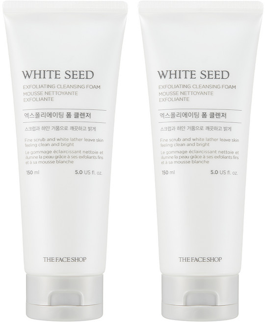 더페이스샵 화이트씨드 엑스폴리에이팅 폼 클렌저, 150ml, 2개