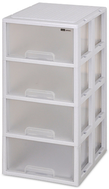 모아시스템즈 클래식 4단 서랍장, 마블 화이트, 1개