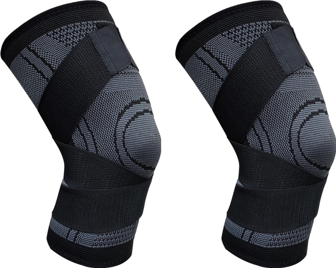 DIBOTE 迪伯特 專業透氣X型防護護膝, 2個, 黑色