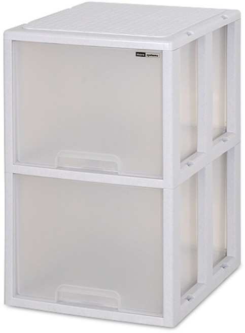 모아시스템즈 클래식 하이 2단 서랍장, 마블 화이트, 1개