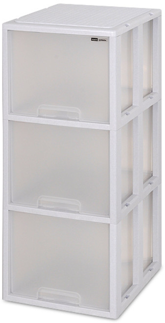 모아시스템즈 클래식 하이 3단 서랍장, 마블 화이트, 1개