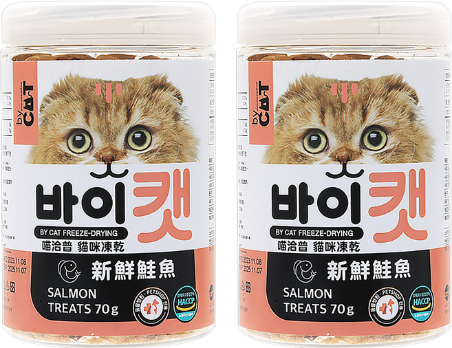 by CAT 喵洽普 貓咪凍乾零食, 新鮮鮭魚, 70g, 2罐
