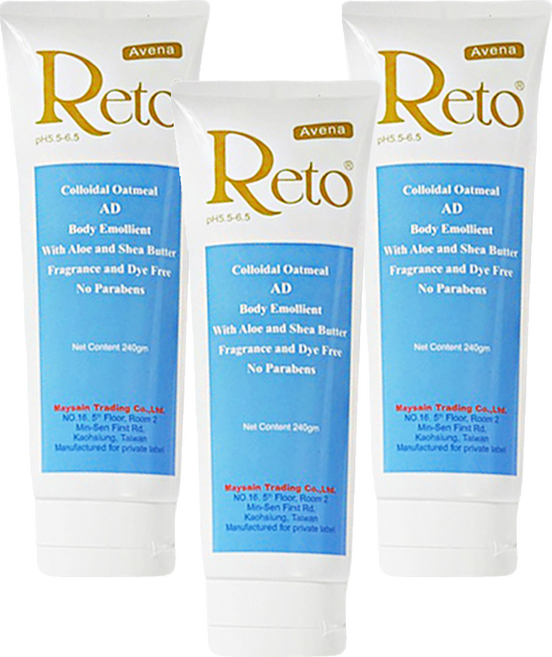 Reto 原型燕麥膠體AD身體滋潤乳液, 3條, 240ml