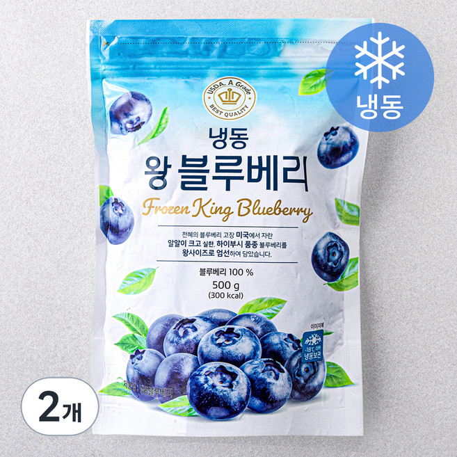 왕 블루베리 (냉동), 2개, 500g