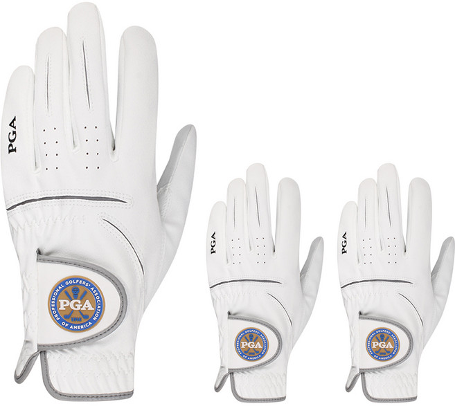 PGA투어 남성용 골프 장갑 왼손용, 화이트, 3개