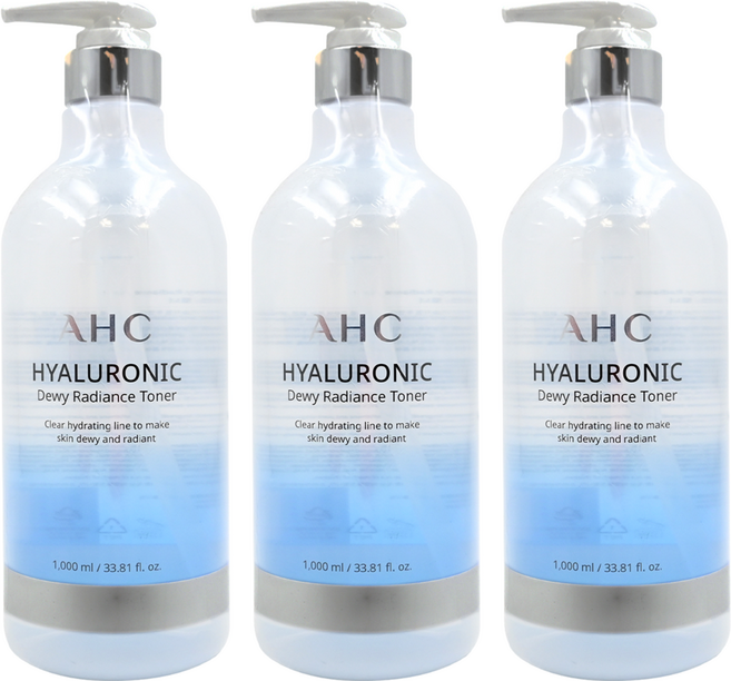 AHC 玻尿酸植萃保濕機能水, 1000ml, 3瓶
