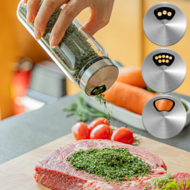 미니모 3단 조절 유리 양념통, 300ml, 2개