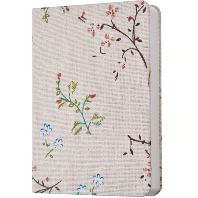 오브예 감성 일기장 미니 다이어리 A6, 풀꽃 화이트, 1개