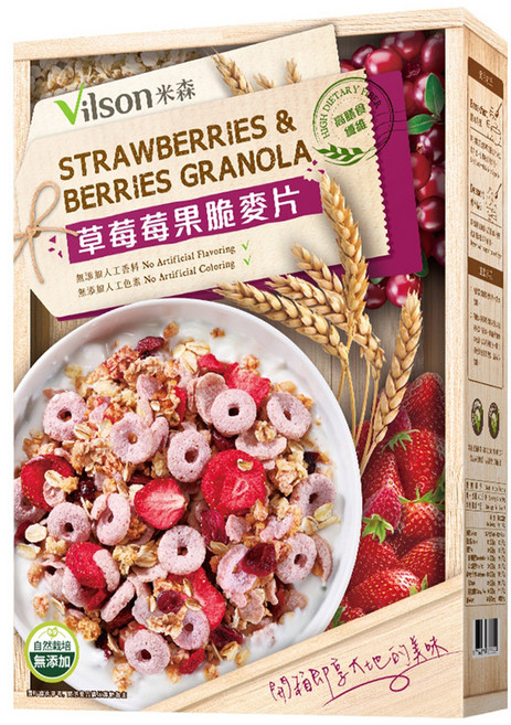 Vilson 米森 草莓莓果脆麥片, 350g, 1盒