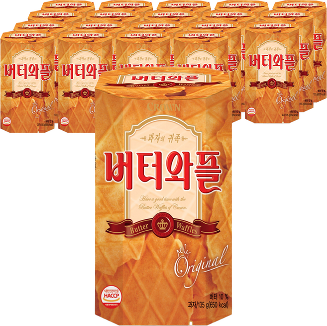 크라운 버터와플, 135g, 20개