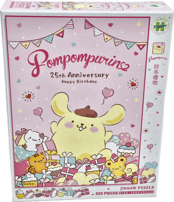 HUNDRED PICTURES 百耘圖 拼圖 520片 尺寸380x530mm, PomPomPurin25周年系列 好多禮物, 1盒